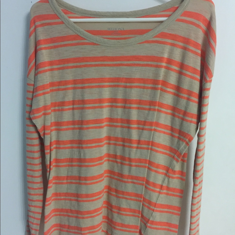 Long sleeve cotton striped top