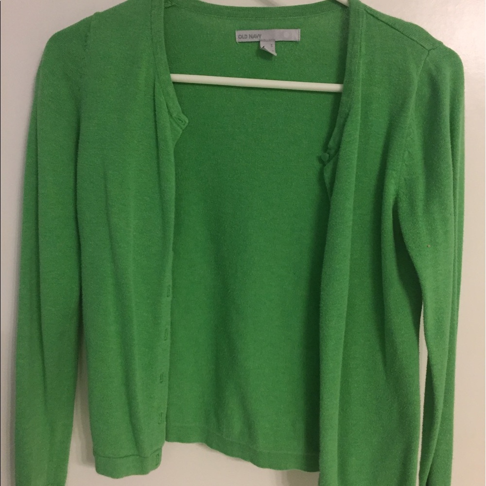 Green cardigan