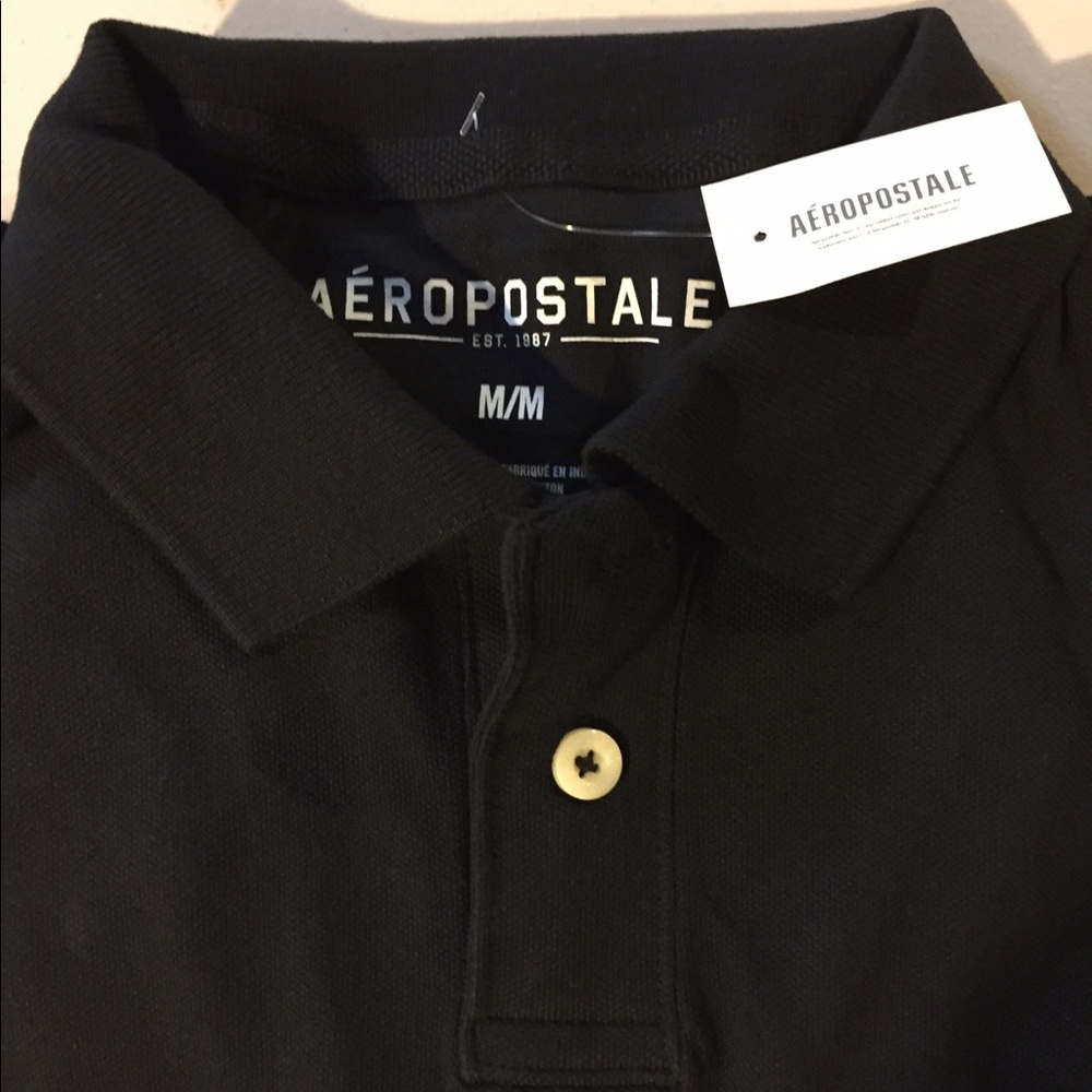 Aeropostale Style 0402 Black Polo Medium