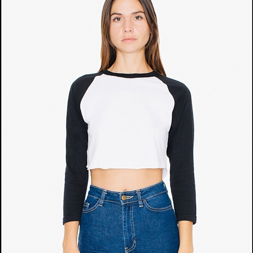 American Apparel Cropped Baseball Tee