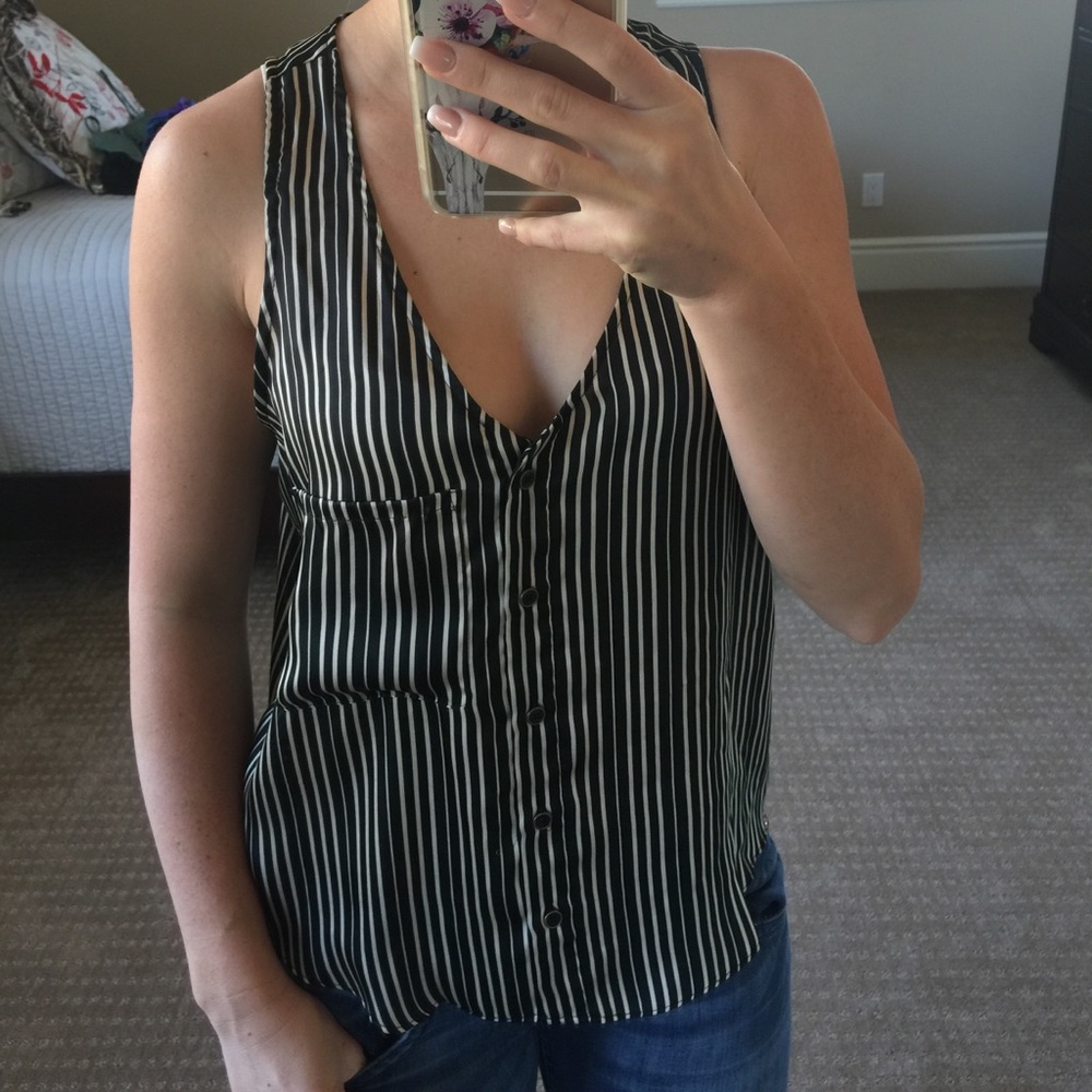 Striped open back tank