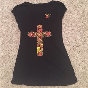 Black Cross Accent Top