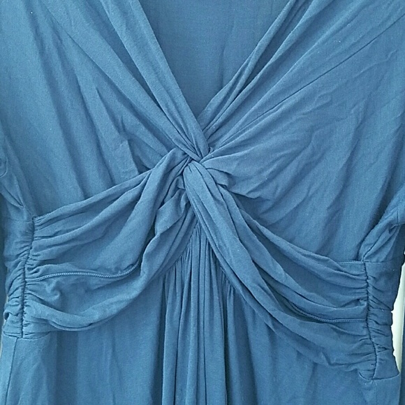 M Navy blue dress- Max Studio v-neck empire twist - Picture 3 of 7