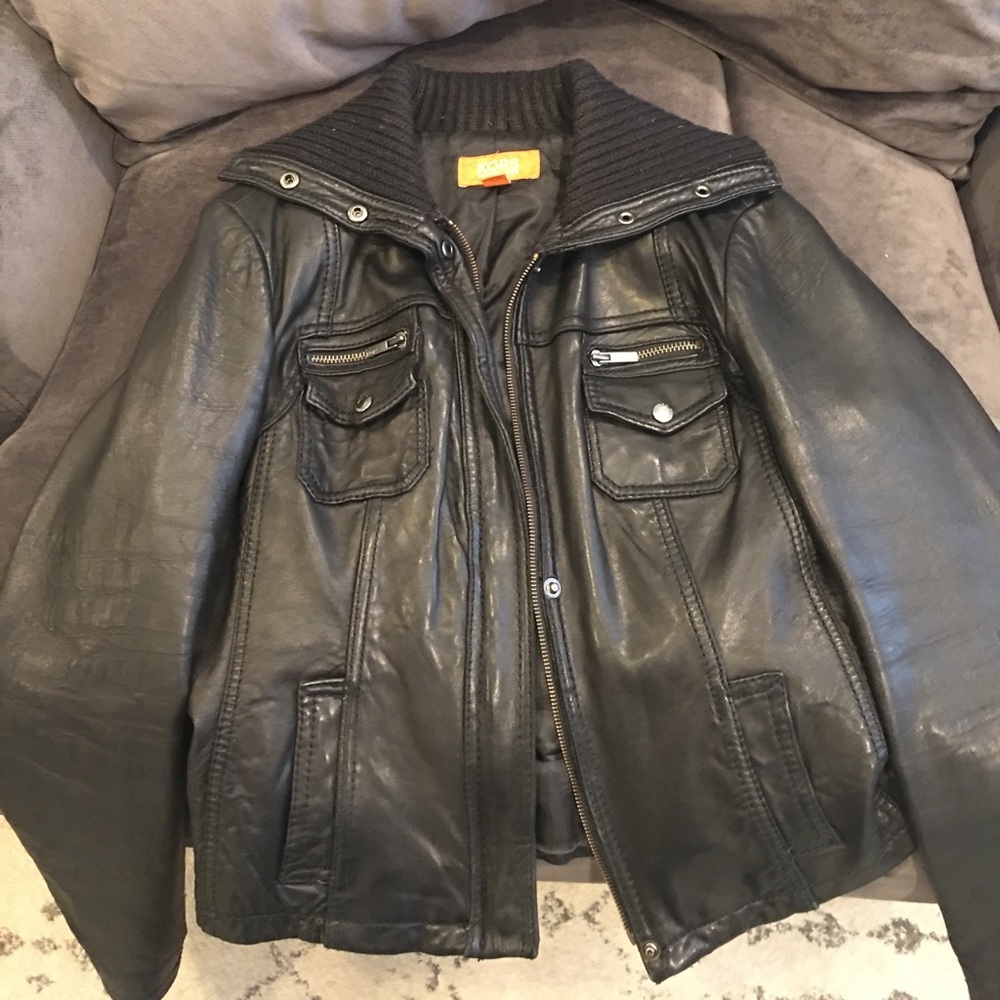 Micheal Kors black leather jacket