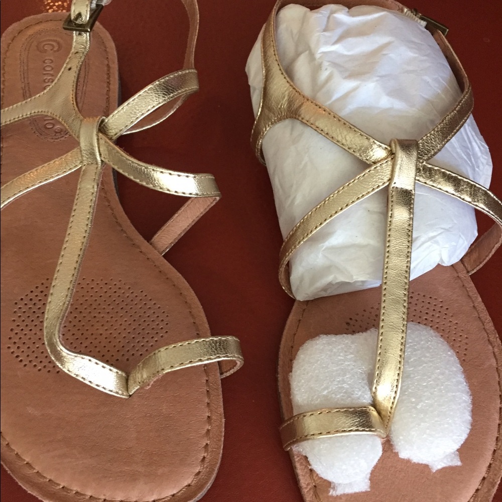New Corso Como gold sandals. 7M