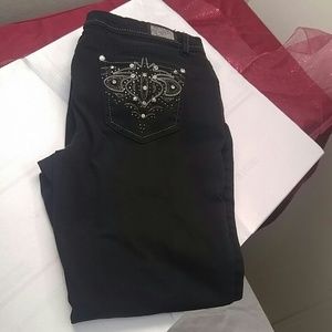 Black Earl rhinestone jeans