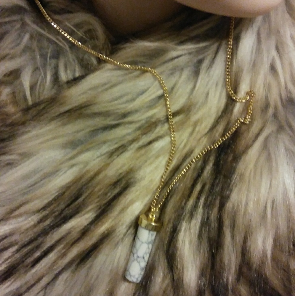 ** Granite stone cylinder neckleck **