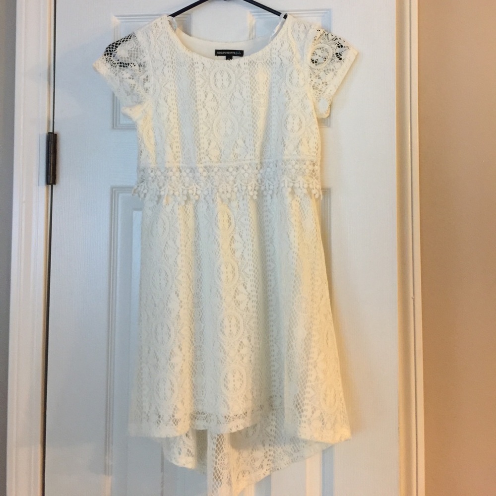 Cream dress/ super cute with cowboy boots