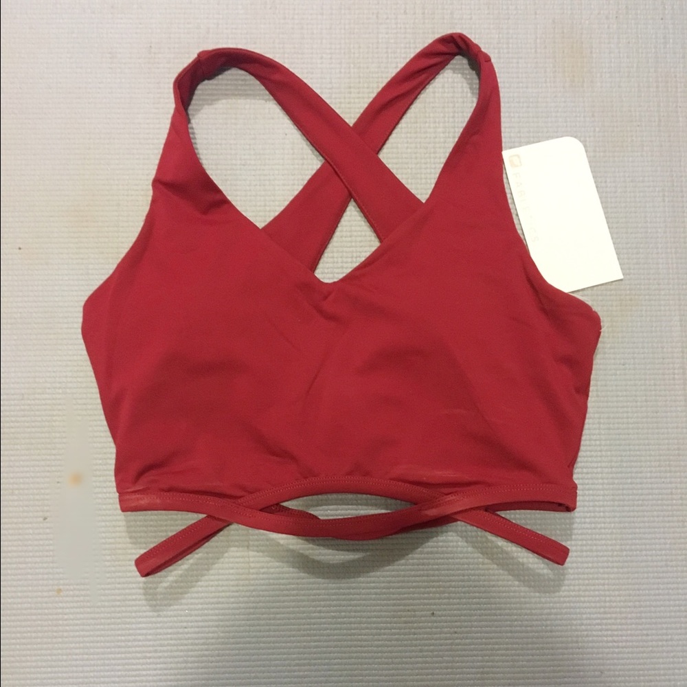 Fabletics Natalia Midi Bra in Wine color