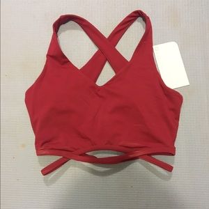 Fabletics Natalia Midi Bra in Wine color