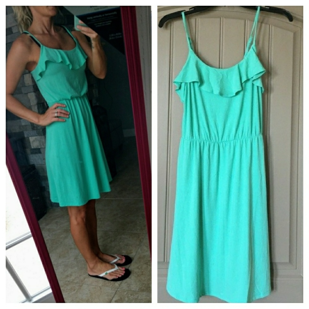 $8! Turquoise ruffle sun dress
