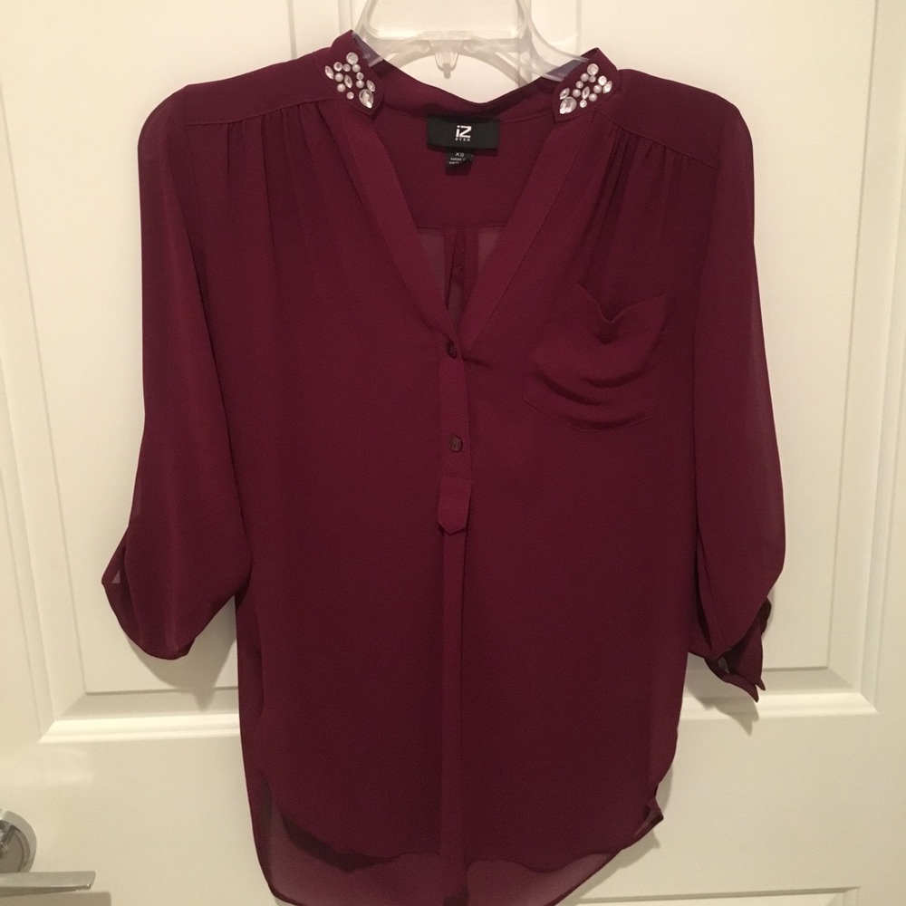Maroon Button Down Shirt
