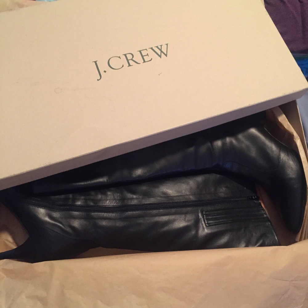 J. Crew *Extended Calf * Leather Kitten-heel Boot