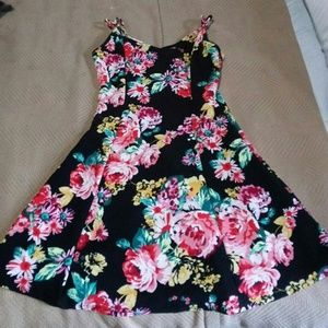 Floral Black Dress