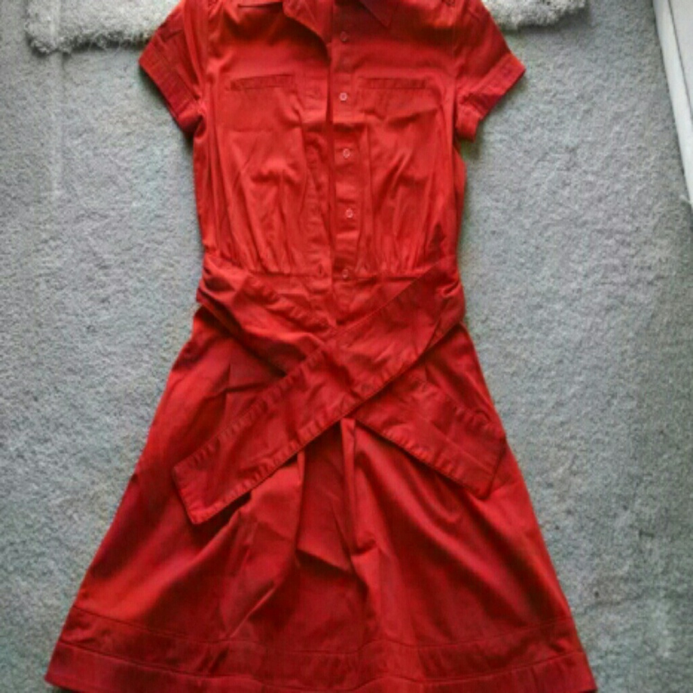 Banana Republic Red Button front Dress
