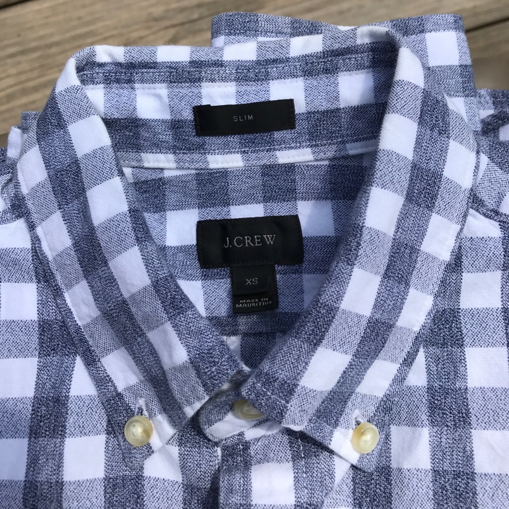 JCrew slim fit blue gingham button down