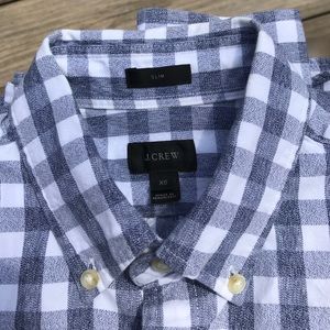 JCrew slim fit blue gingham button down