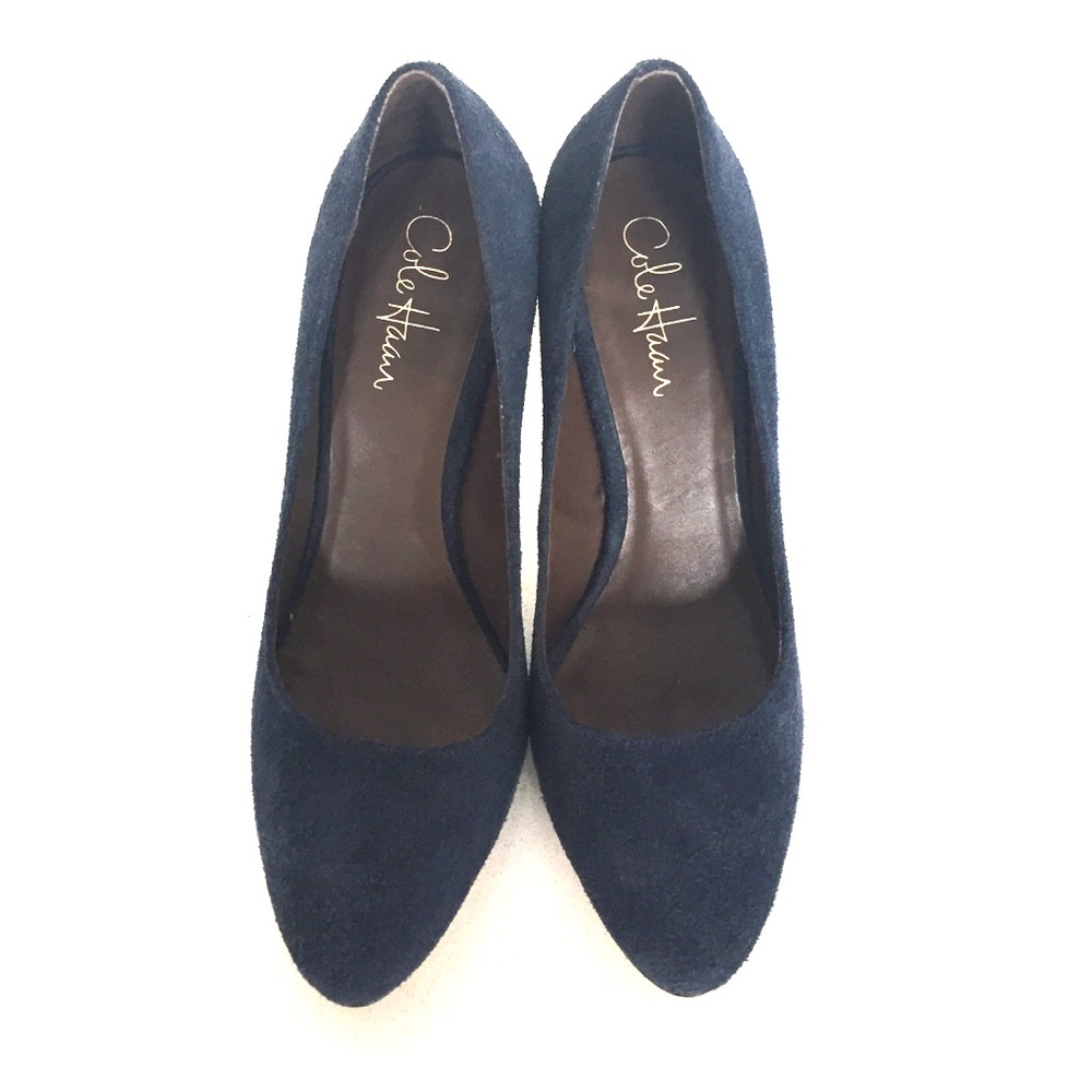 Never worn blue suede Cole Hann high heels - 7