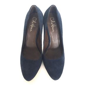 Never worn blue suede Cole Hann high heels - 7
