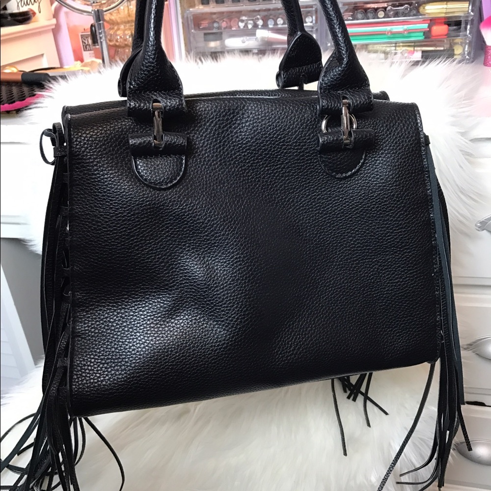 Trendy Faux Leather black purse