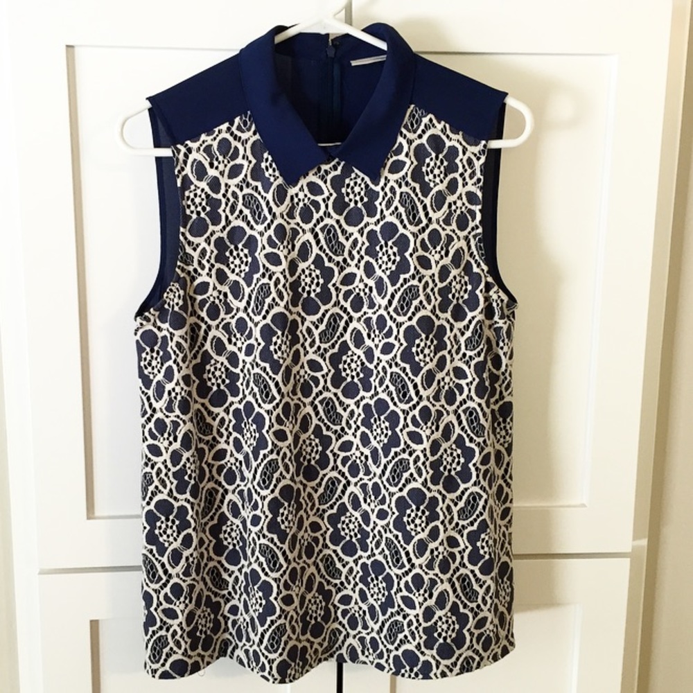 Halogen Lace Overlay Top