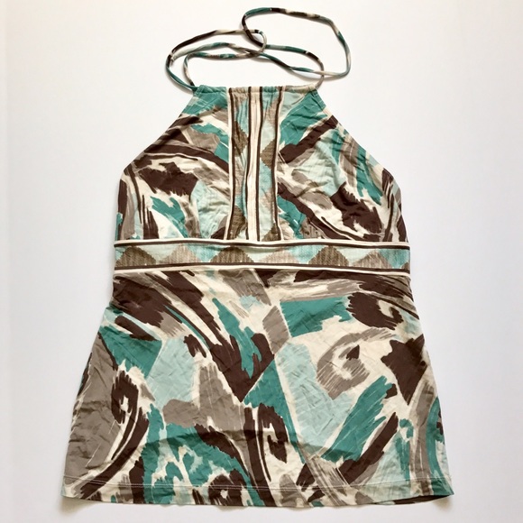 Multicolor Halter Top/subtle slit - Picture 5 of 6