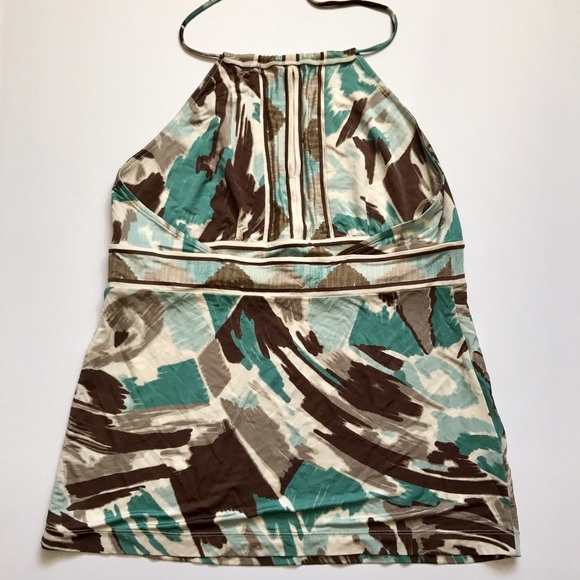 Multicolor Halter Top/subtle slit - Picture 6 of 6