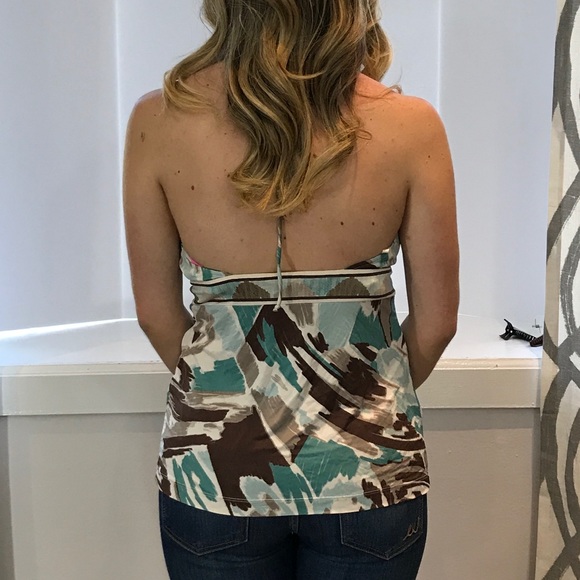 Multicolor Halter Top/subtle slit - Picture 3 of 6