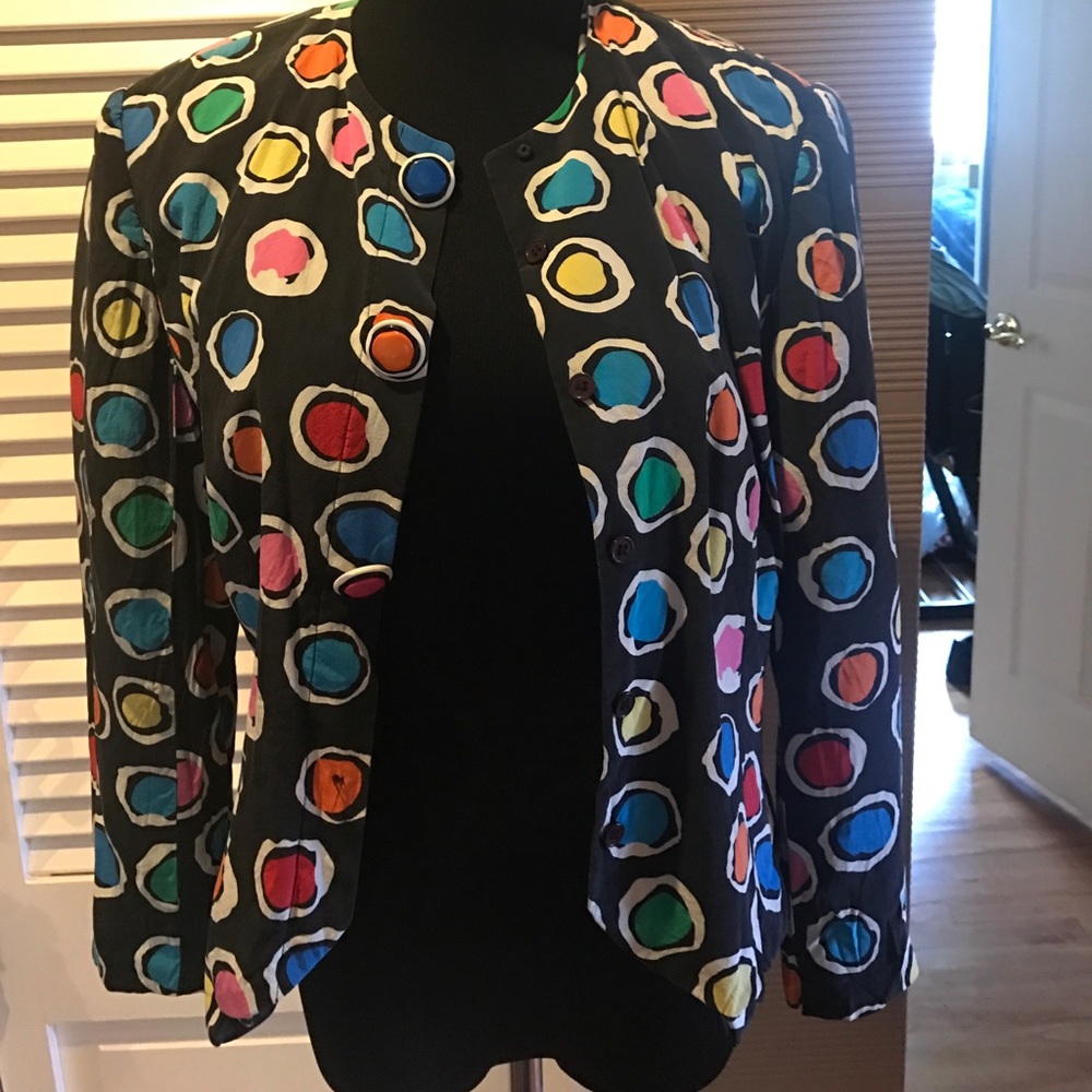 Vintage polka dot silk blazer