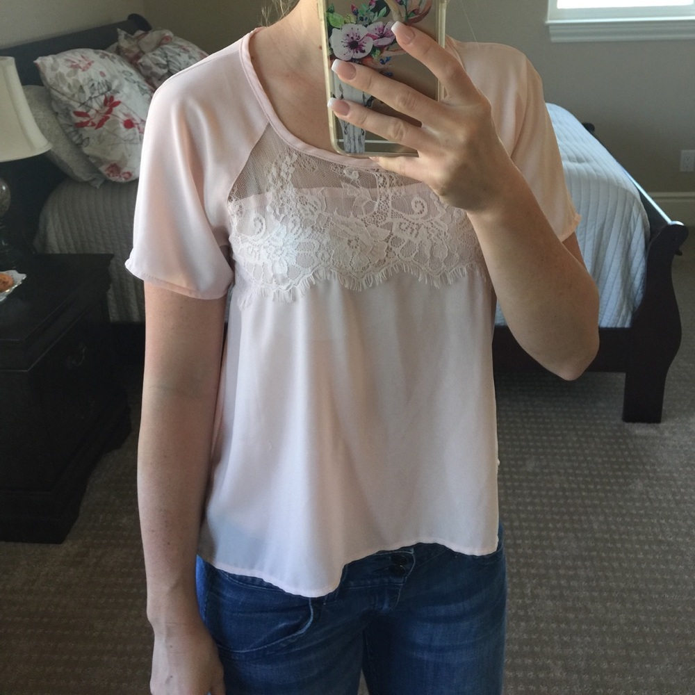 Pink lace top