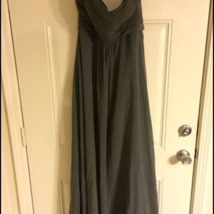 Grey bridesmaid dress.