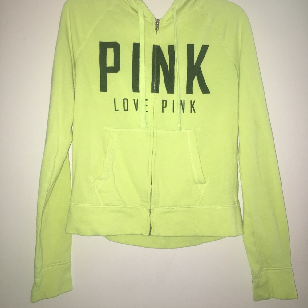 Pink Victoria secret zip up sweatshirt, Medium