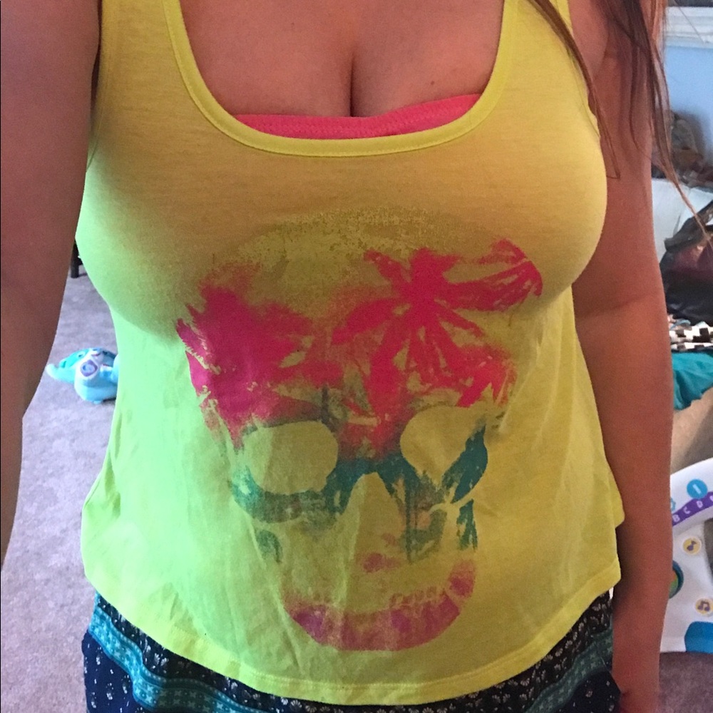Neon Summer Skull Tank