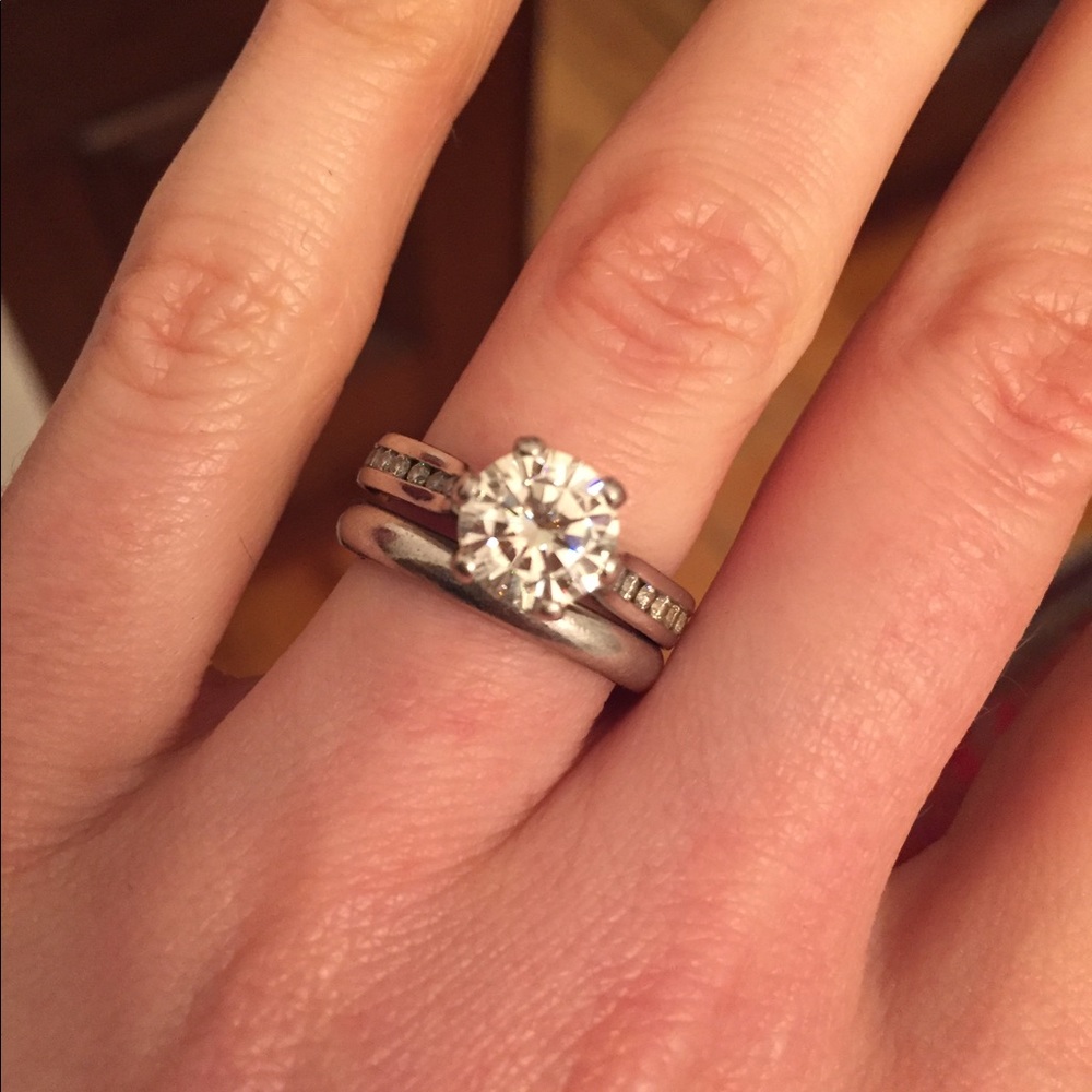 1.5 carat moissanite engagement wedding ring set