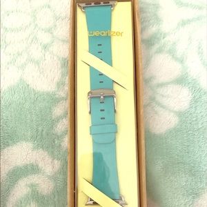 Teal,  Leather Apple Watch Band (38mm)