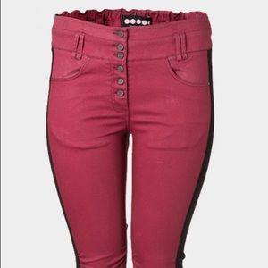 Carmakoma Red Jeans with Black Stripe