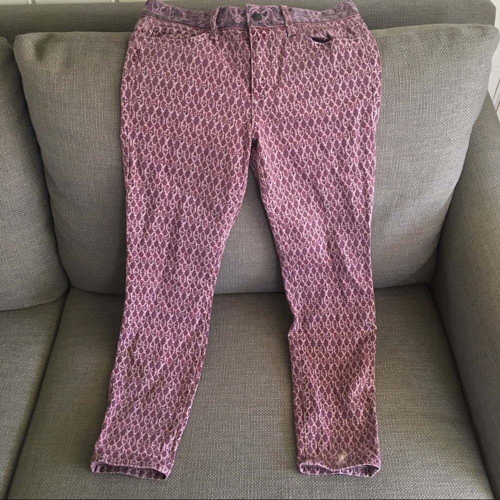 Joe's Jeans Purple Print Skinny Ankle Jeans - Picture 3 of 4