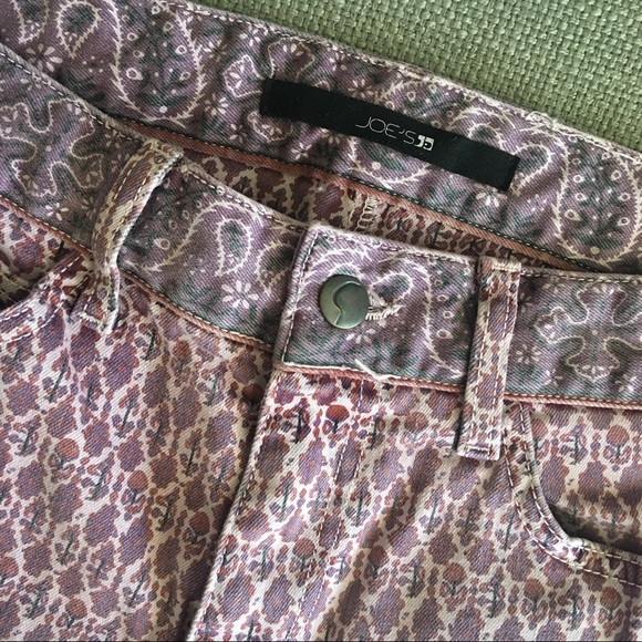 Joe's Jeans Purple Print Skinny Ankle Jeans - Picture 2 of 4