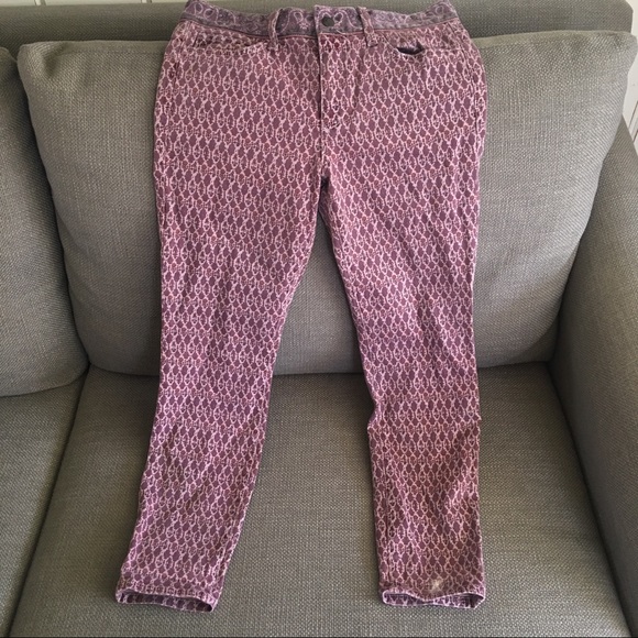 Joe's Jeans Purple Print Skinny Ankle Jeans - Picture 3 of 4