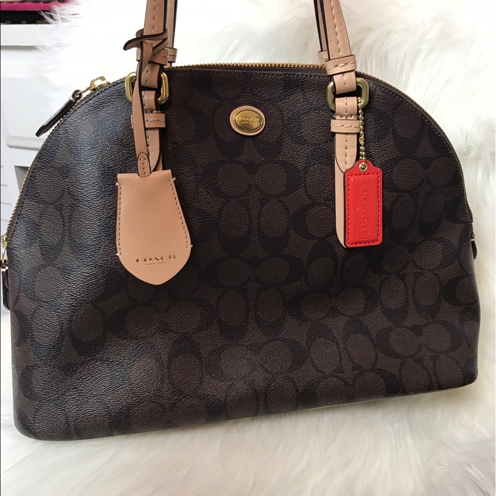 Coach logo satchel with red details