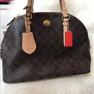 Coach logo satchel with red details