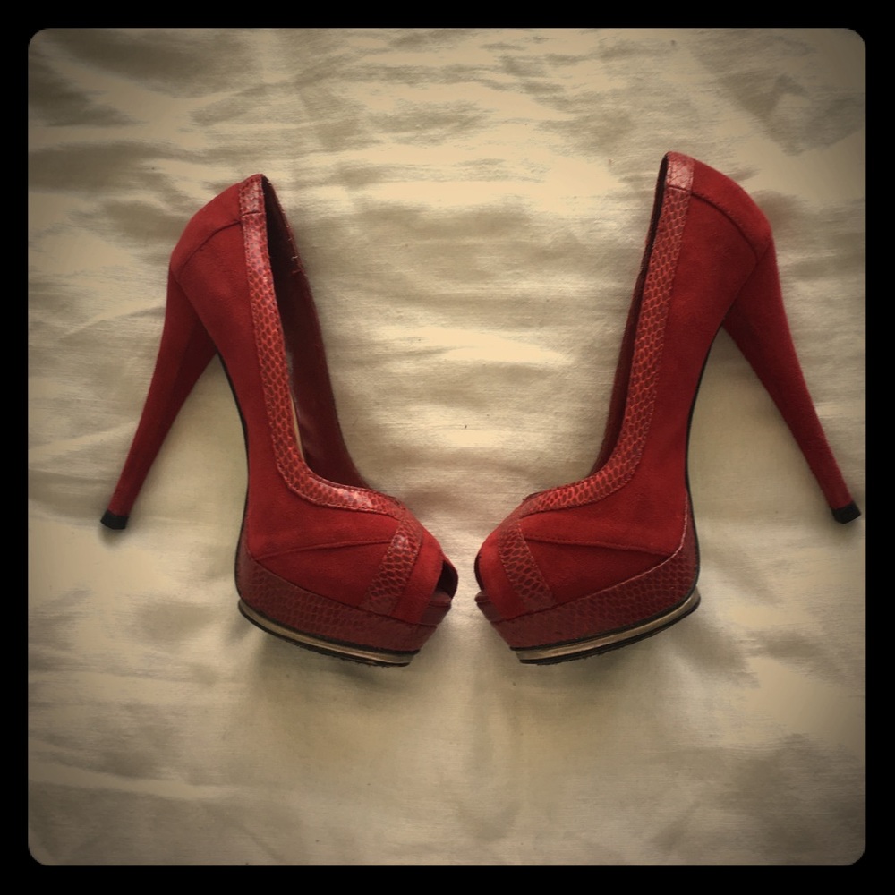 Red Halston Platforms