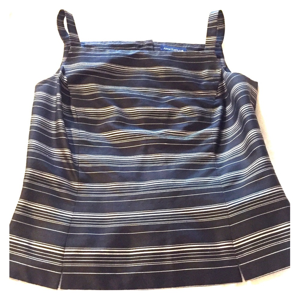 Ann Taylor black and silver 100% silk top.