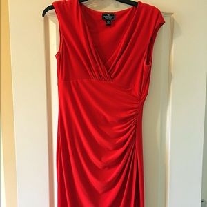 Labor Day Sale! Red faux wrap dress