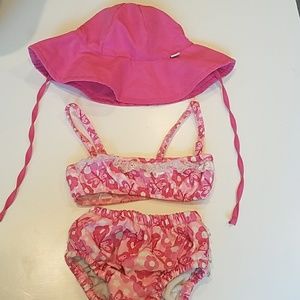 Toddler swimsuit and hat