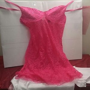 Hot pink lace lingerie