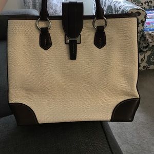 Tumi straw bag
