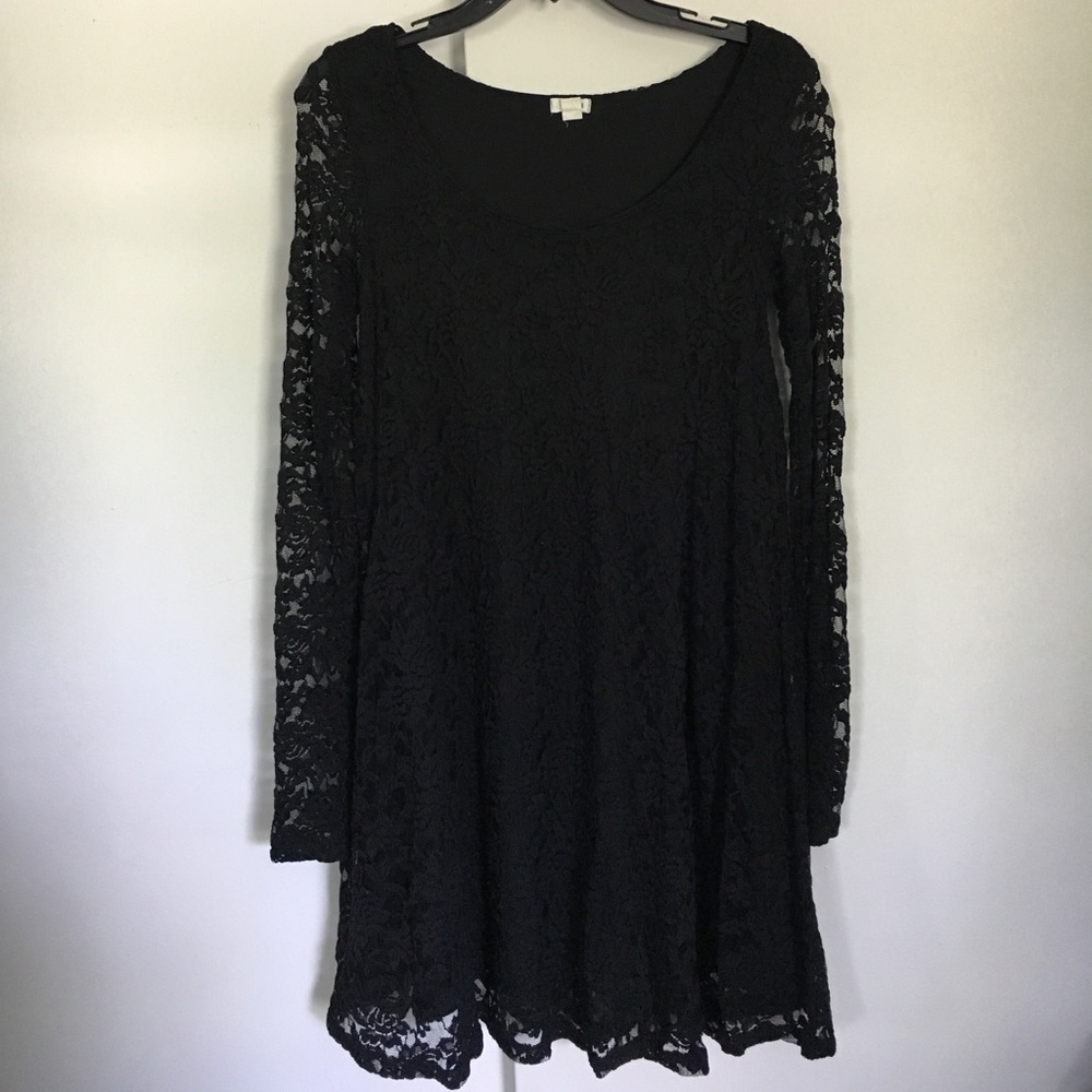 Garage Black Lace Swing Dress
