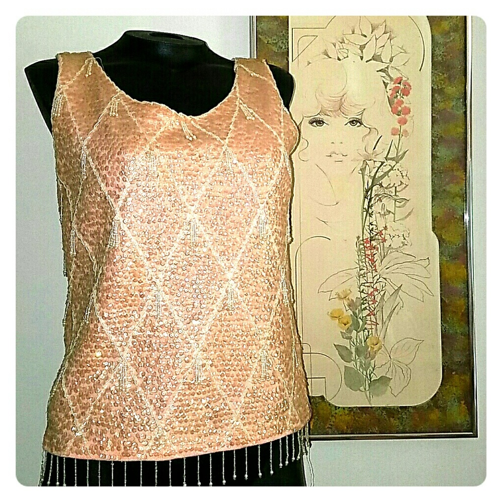 Vintage wool sequin sweater tank