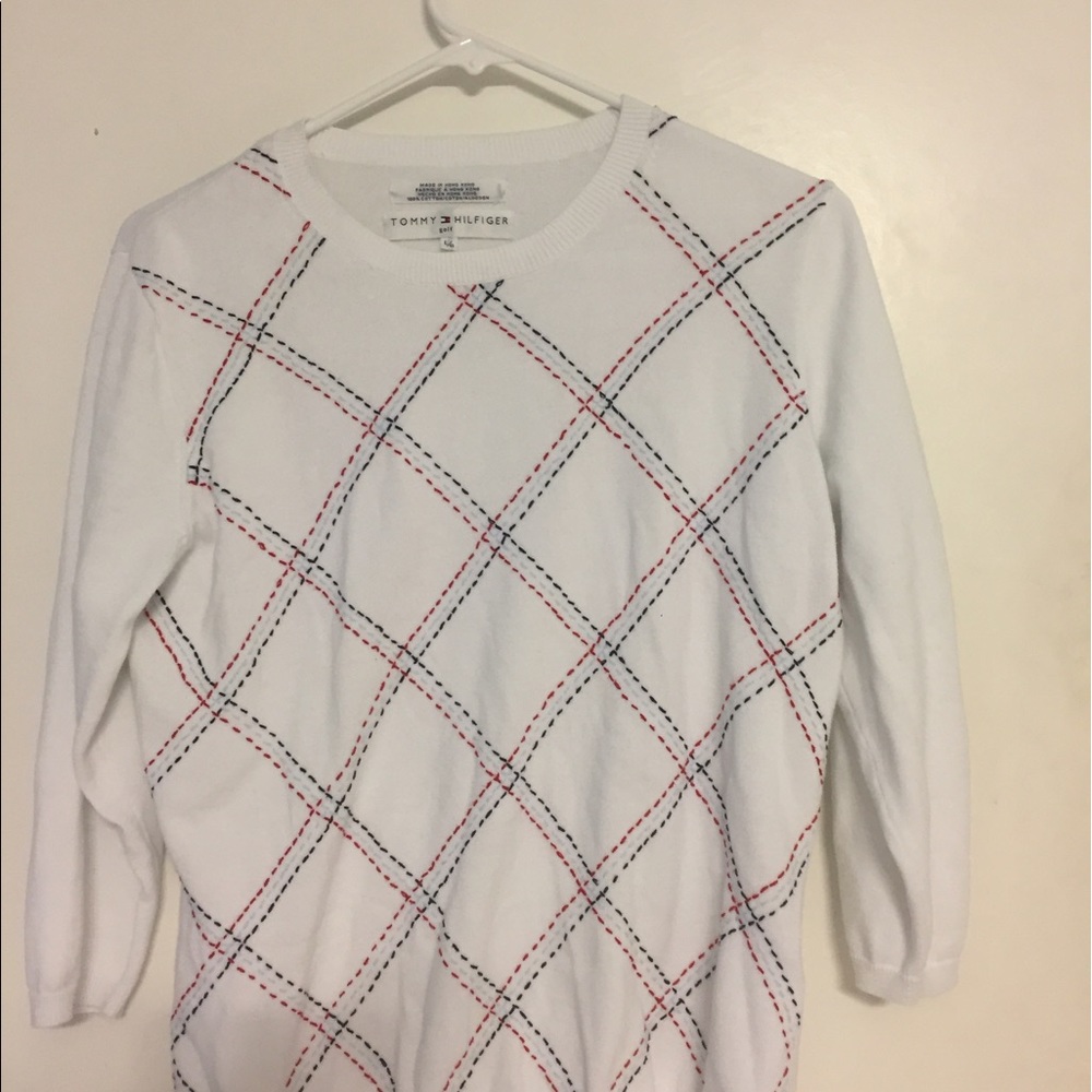 Red white and blue sweater